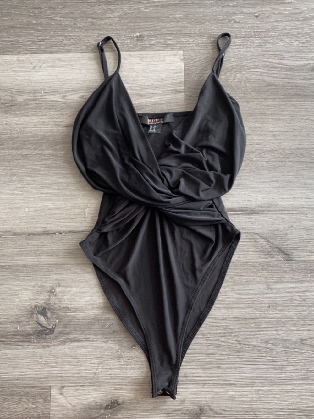 Forever 21 Black Twisted Front Bodysuit